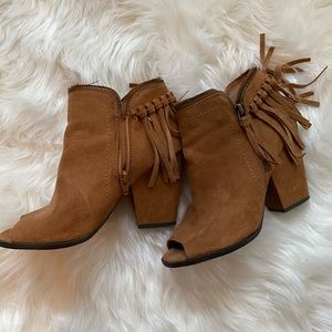 Suede Fringe Booties